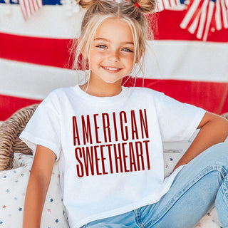 Girls 4th of July Tee - American Sweetheart - White