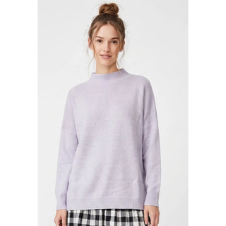 Marian Mock Neck Oversized Sweater - Grey