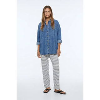 Cadence Denim Wash Button Up Shaket