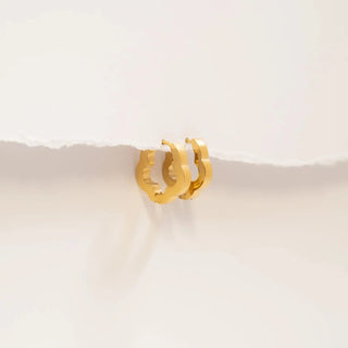 Flower Huggie Earrings- Gold 18k PVD