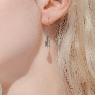 Teardrop Dangle Earrings- Silver 18k PVD