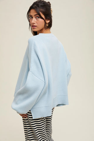 Fantasy Drop Shoulder Sweater / Baby Blue