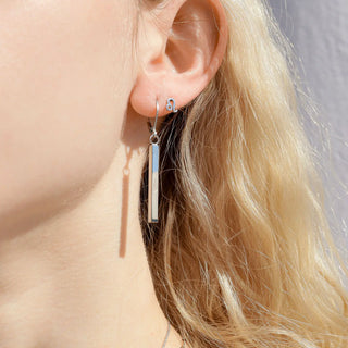 Vertical Drop Bar Dangle Earring - Silver 18k Gold PVD