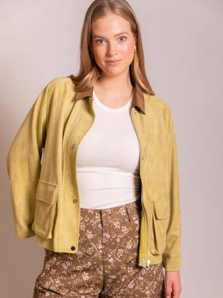 Kelly Corduroy Collar Suede Jacket
