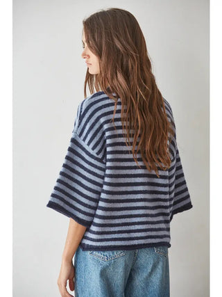 Kelsey Quarter Sleeve Cardigan - Navy Blue
