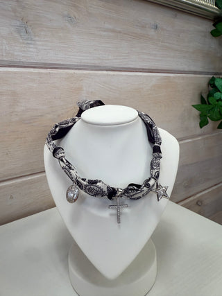 Silk Scarf Charm Necklace