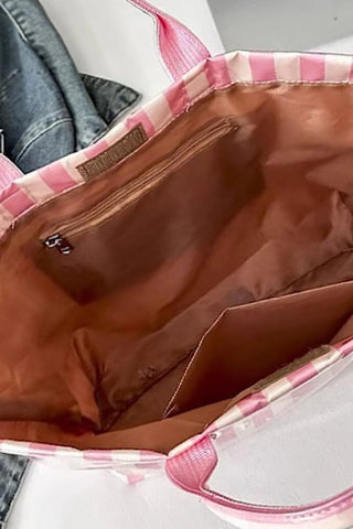 Pink & Beige Striped TOTE Bag