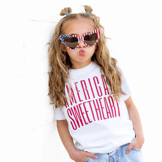 Girls 4th of July Tee - American Sweetheart - White