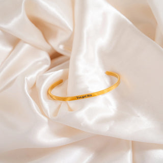 You Got This Engraved Bangle Bracelet - Gold