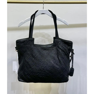 Intrecciato Braided Tote Bag - Black