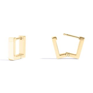 Square Huggie Hoop Earring 18k Gold PVD