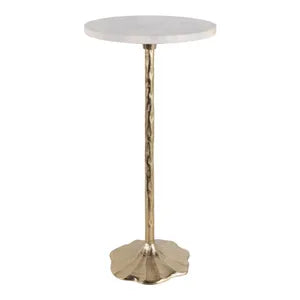White & Gold Accent Table - 24"