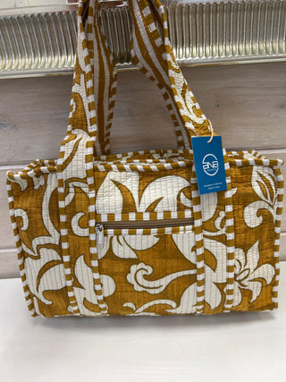 Quilted Print Tote Bag - Small