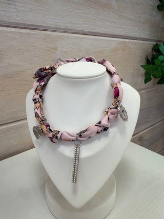 Silk Scarf Charm Necklace