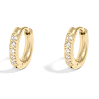CZ Stone Huggie Earring - Gold 18k PVD