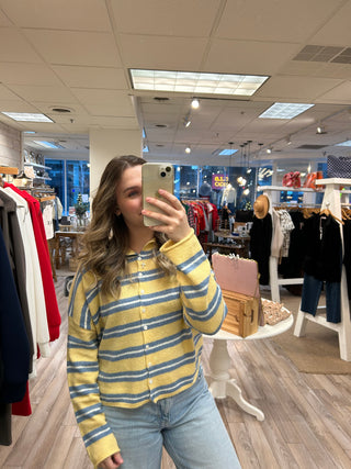 Piper Multi Striped Button Down - Honey