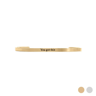 You Got This Engraved Bangle Bracelet - Gold