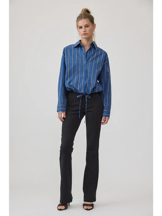 Sera Dark Blue Stripe Button Down