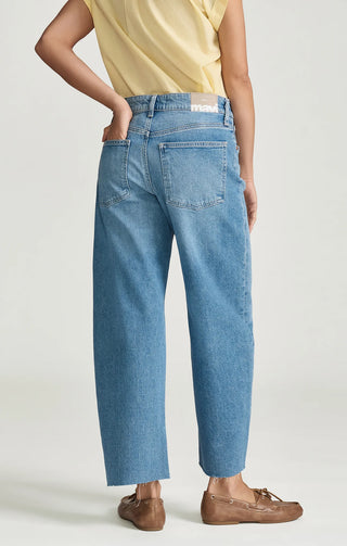 Nica Crop High Rise Crop Barrel - Light Brushed Classic Blue