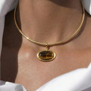 Oval Tiger Eye Charm - Sahira