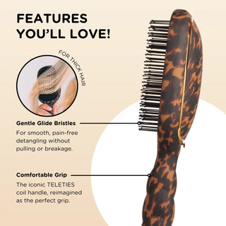 Detagnler Hair Brush For Thick Hair - Tortoise // Teleties