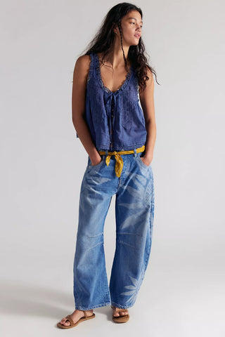 Good Luck Printed Barrel Jean - Sun Fade // Free People