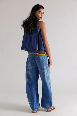 Good Luck Printed Barrel Jean - Sun Fade // Free People