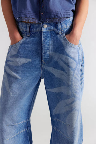 Good Luck Printed Barrel Jean - Sun Fade // Free People