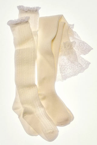 Misty Net Pointelle Tall Sock - Cream // Free People