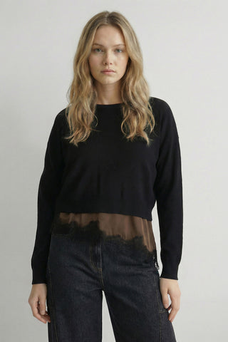 Polly Long Sleeve Sweater - Black