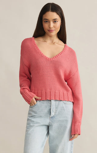 Z Supply Vida Sweater - Sunset Pink