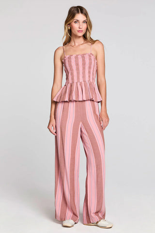 Adair Stripe Tie Pant - Coffee