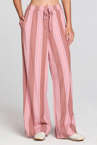 Adair Stripe Tie Pant - Coffee