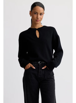 Anna Crewneck Sweater // Black // Stitches and Stripes