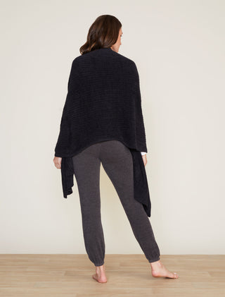 CozyChic Lite Heathered Travel Shawl - Black // Barefoot Dreams
