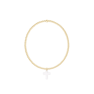 Classic Gold 2mm Bracelet - Blessed Crystal Charm // Enewton