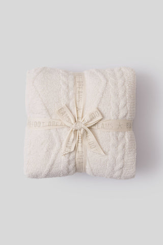 CozyChic® Fisherman Cable Throw- Cream