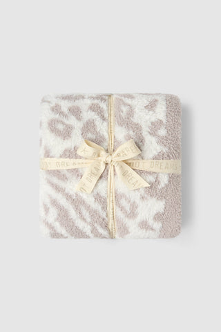 Lush Knit Leopard Throw / Cream & Sandstone // Barefoot Dreams