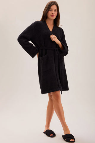 CozyChic Solid Robe - Black // Barefoot Dreams