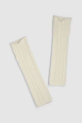 CozyChic Pointelle Fingerless Gloves - Pearl // Barefoot Dreams