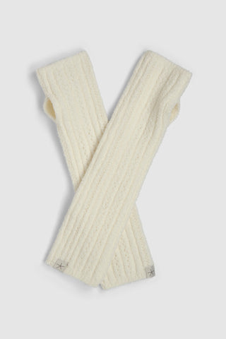 CozyChic Pointelle Fingerless Gloves - Pearl // Barefoot Dreams
