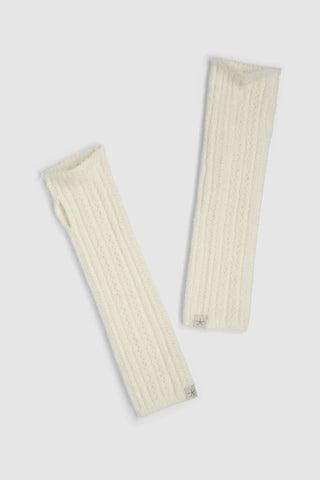 CozyChic Pointelle Fingerless Gloves - Pearl // Barefoot Dreams