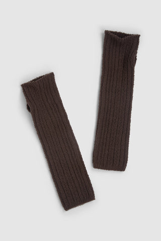 CozyChic Pointelle Fingerless Gloves - Umber // Barefoot Dreams