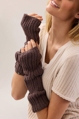 CozyChic Pointelle Fingerless Gloves - Umber // Barefoot Dreams
