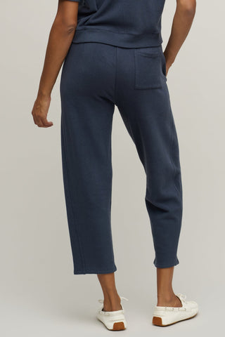 Brushed Fleece Seamed Ankle Pant - Indigo // Barefoot Dreams