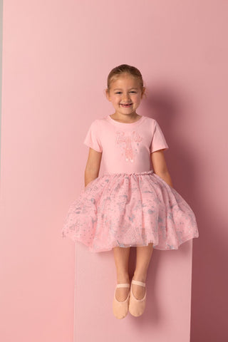 BGT1003 Barbie Glitter Tutu Dress - Candy Pink