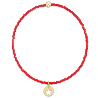 Hope Classic Bracelet - Bright Red - Star Small Gold Disc // Enewton