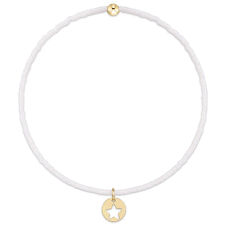 Hope Classic Bracelet - White - Star Small Gold Disc // Enewton