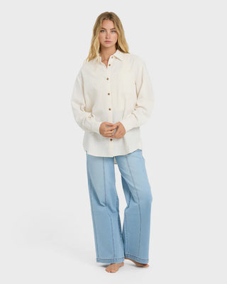 Wanderer Solid Long Sleeve Woven Shirt - Crystal // Billabong