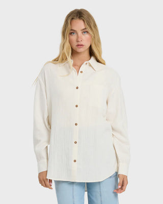 Wanderer Solid Long Sleeve Woven Shirt - Crystal // Billabong